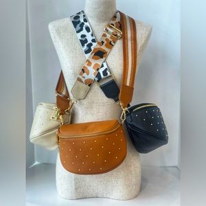 Italian Leather crossbody multi functional bag belt bag